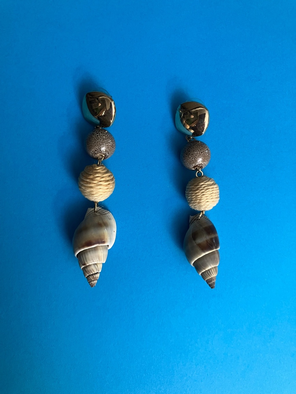 Seaside dangly Shell earrings pierced Hawaii Florida